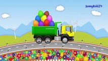 Trucks cartoon for children Surprise Eggs Learn fruits and vegetables Compilation video for kids-u