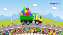Trucks cartoon for children Surprise Eggs Learn fruits and vegetables Compilation video for kids-ursX