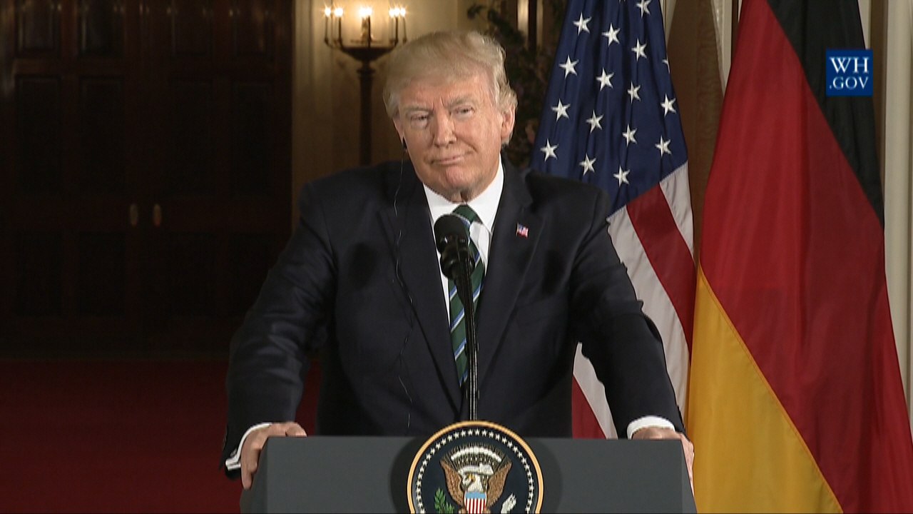 President Trump Answers Wiretapping Question With Chancellor Merkel