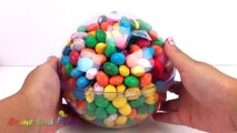 Giant M&M Chocolate Orb Surprise Toys Disney Ooshies Paw Patrol Learn Colors Play Doh Ice Cream Kids-AvSisa