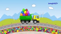 Trucks cartoon for children Surprise Eggs Learn fruits and vegetables Compilation video for kids-urs