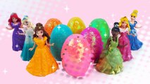 Play Doh Sparkle Disney Princess Dresses Surprise Eggs Magiclip Clay Modelling for Kids-TyxN2