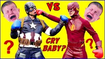 CAPTAIN AMERICA VS FLASH Who's The Cry Baby SUPERHEROES IN REAL LIFE Crying Babies Fight-YrEs7O