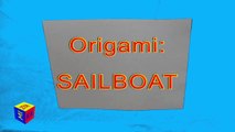 How to make an origami paper sailboat - origami tutorials. Educational video for children-3g-FYV
