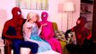 Spiderman, Frozen Elsa & Pink Spidergirl w_ Doctor!  Spiderbaby is sick! Superheroes in Real Life  -)-x