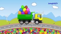 Trucks cartoon for children Surprise Eggs Learn fruits and vegetables Compilation video for kids-urs