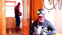 Spiderman is SLIMED! w_ Frozen Elsa Pink Spidergirl Superman Batman Anna! Funny Superhero Video  -)-lF7-5jN