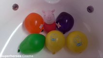 Peppa Pig Face Wet Balloons Colors - TOP Learn Colours Balloon Finger Family Nursery Collection-A