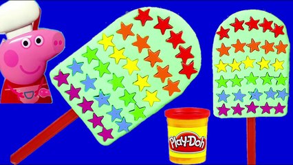 PLAY DOH FROZEN TOYS! - Make Ice Cream rainbow with Peppa Pig Kids