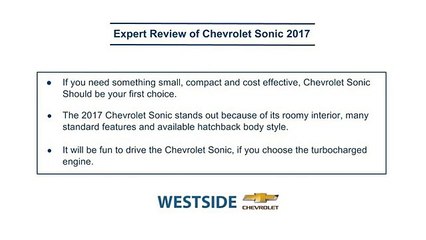 Chevrolet Sonic 2017 Reviews & Features