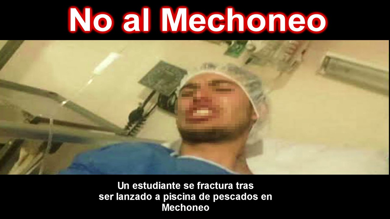 no al mechoneo Un estudiante se fractura tras ser lanzado a piscina de pescados en Mechoneo