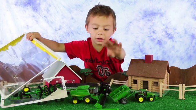 Toy Scouts boy Plays with Tractor Toys for Kids-ir