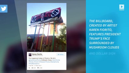 Artist defends anti-Trump Nazi-themed billboard