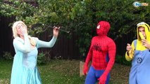 Frozen Elsa LOSES HER NOSE! w/ Spiderman, Pink Spidergirl, Poison Ivy, Maleficent, Rapunze