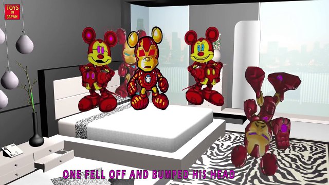 Five Little Mickey Mouse Iron Man Jumping on the Bed - 5 Little Monkeys Jumping On The Bed