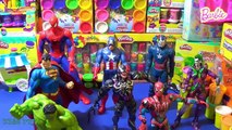 Learn Colors with Play Doh Superhero Marvel Dc, Hulk, Captain America, Superman, Spiderman