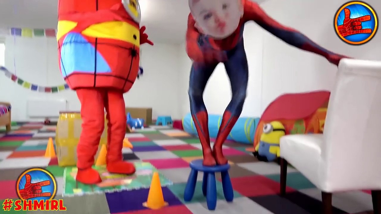 Spiderman RHINO POOP! Captain Spider-man Hulk Joker Minion funny in real life Amazing Supe