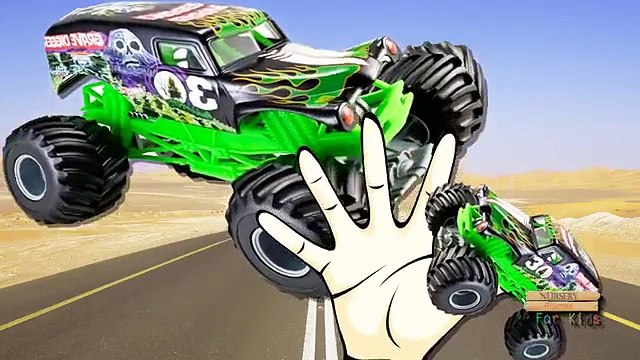 Finger Family Nursery Rhymes for Children Excavator Fire Engine | Monster Trucks Cartoons