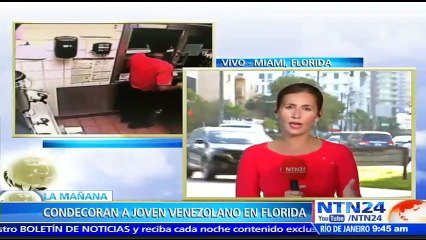 ¡Acto heroico! Joven venezolano es condecorado en la Florida por salvar la vida de una oficial de policía