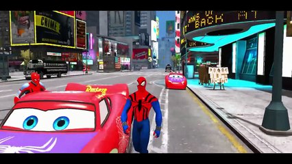 Spiderman Frozen Elsa and Anna Lightning McQueen Colors Nursery Rhymes Animation for Child