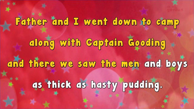 Yankee Doodle in the style of Traditional karaoke video with lyrics (no lead vocal)