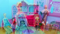 Barbie Shower Frozen Elsa, Rapunzel, Belle, Merida Barbie House Party Parody DisneyCarToys