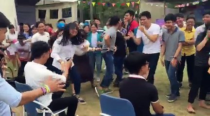 Fête de la francophonie 2017 à Danang au Vietnam jeu des chaises musicales revisité en quiz langue