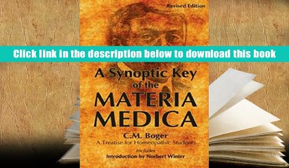 PDF [Download]  A Synoptic Key of the Materia Medica: A Treatise for Homeopathic Students,
