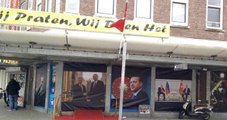 Rotterdam'da Bir İşyerine Asılan Erdoğan Posterlerini Polis İndirdi