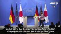 Merkel says Germany could ban Turkish campaign events