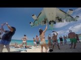Crazy Cool Angle of Plane Approaching Maho Beach
