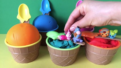 Play Doh Ice Cream Surprise Toys | Shopkins Disney Cars Mickey Mouse Spiderman Peppa Pig