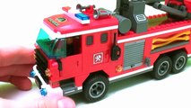 Fire truck responding to call - construction game cartoon for children