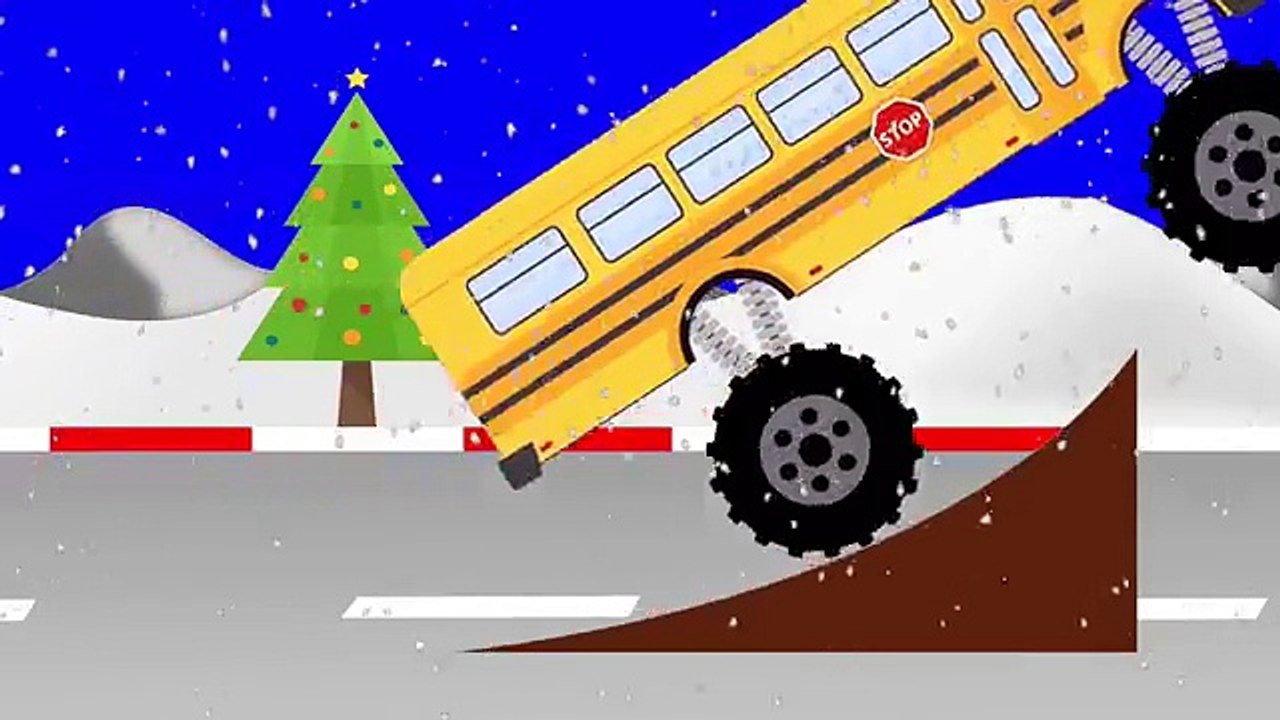 Monster Truck School Bus ★ Learn Colors & Numbers ★ Surprise Eggs Christmas Video for Children