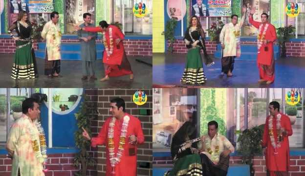 Nasir Chinyoti, Zafri Khan, Tariq Teddy, and Samia Khan Sexy Jugtine full funny Clip from New Pakistani Stage Drama Bhangray di Queen