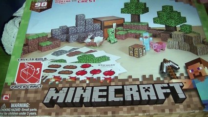 Building Minecraft papercraft treasure chest deluxe pack of 90 pieces