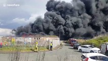 Large fire at Cumbria astroturf factory