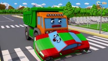 Color Police Car resque Racing Car 3D Cartoons & Learn Colors