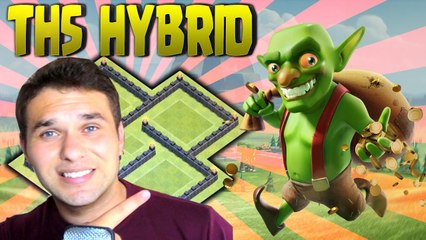 MELHOR LAYOUT CV5 HÍBRIDO CLASH OF CLANS PROTEGENTO OS RECURSOS