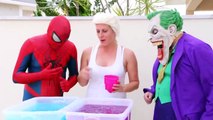 Frozen Elsa & Spiderman GROSS GELLI BAFF TOY CHALLENGE vs Joker - Superhero Fun in Real Life IRL  -)-FNRq7zA