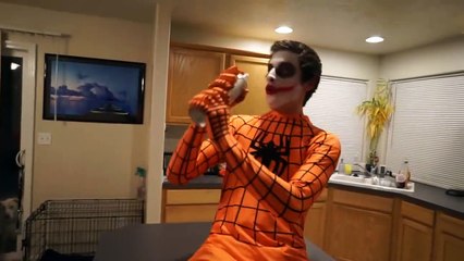 Orange Spiderman vs Twin Joker vs Bad Scary Clown   In Real Life Superhero Movie-g4I8