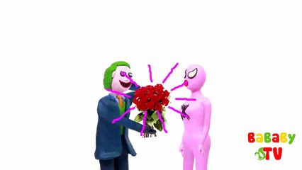 Spiderman and Spidergirl walked into the tacks! w_ PLAY DOH Spider Man vs Frozen Elsa animation-cLg_E