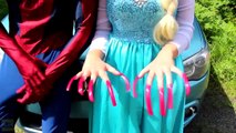 Spiderman & Frozen Elsa vs Poison Ivy! w_ Pink Spidergirl, Joker, Ariel Mermaid & Superman  -)-Yai