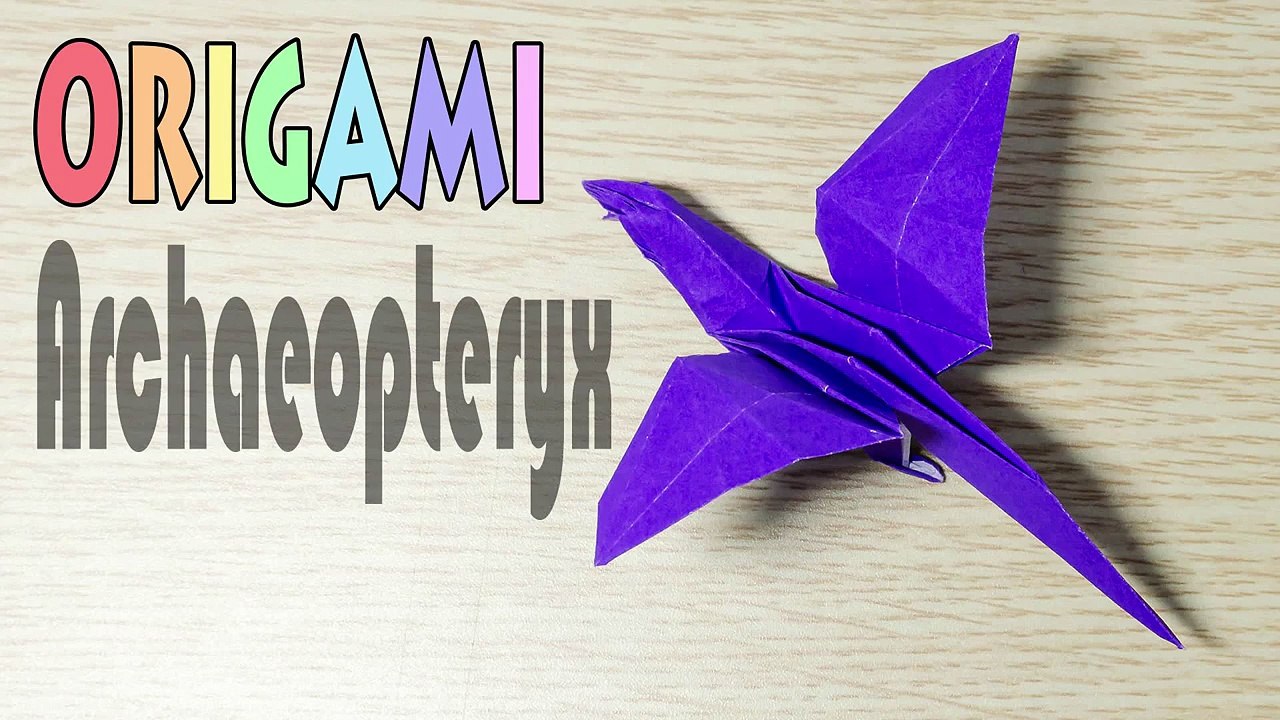 Origami Archaeopteryx  - Paper Dinosaur Tutorial(Bird)-ifSKp5wM42s