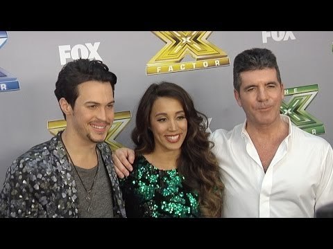 Alex and Sierra and Simon Cowell The X Factor USA Season 3 Finale Red Carpet Arrivals