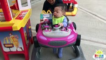 McDonalds Drive Thru Prank Bad Daddy! Babies Kids Ride On Car   McDonalds Indoor Playgro