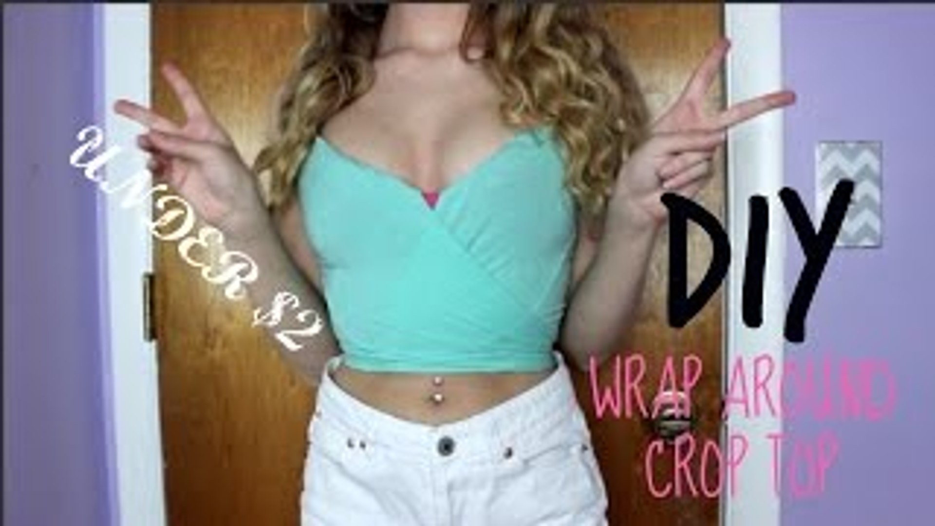 DIY WRAP AROUND CROP TOP FOR UNDER $2! (No Sew) - video dailymotion