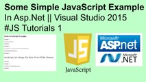 Some simple javascript example in asp.net || visual studio 2015 #js tutorials 1