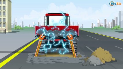 Bulldozer with Truck And Tow Truck - Video Comiplation For Kids - World of Cars Cartoon