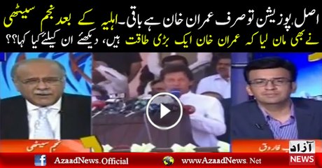 Imran Khan Is The Only Real Opposition & He Has Street Power As Well - Najam Sethi